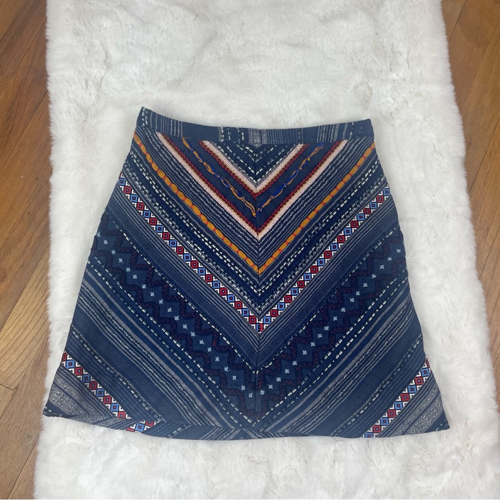 Patterned Blue Skirt